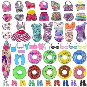 40pcs/set Ropa de muñeca Barbies Trajes de baño Accesorios de bikini para muñecas Barbie Zapatos Botas Monopatín para accesorios