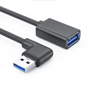 Cable Prolongador USB 3.0 Macho A Hembra Acodado 0.25 M Negro